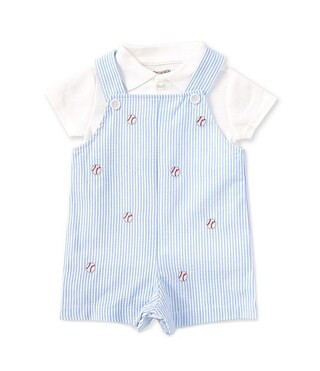 Baby Boys 3-24 Months Short Sleeve Baseball Print Seersucker Romper | Dillard's