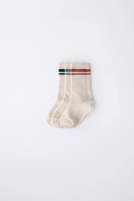 THREE-PACK OF STRIPED LONG SOCKS | Zara US