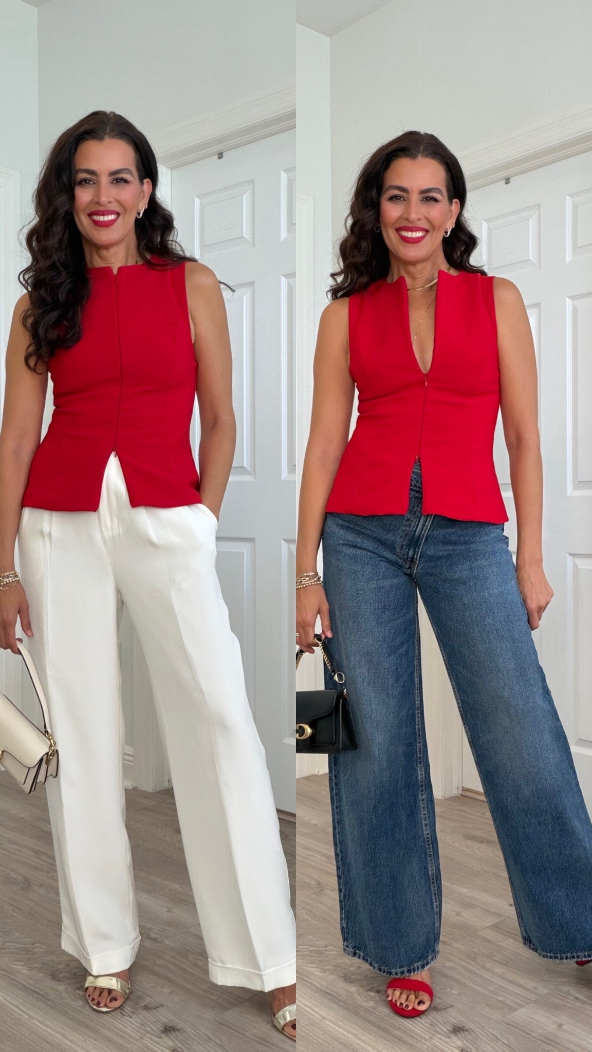 Size s in Zara tops, 6 in white pants and 2 in black pants. 6 in blazer

#LTKHoliday #LTKOver40 #LTKFindsUnder100