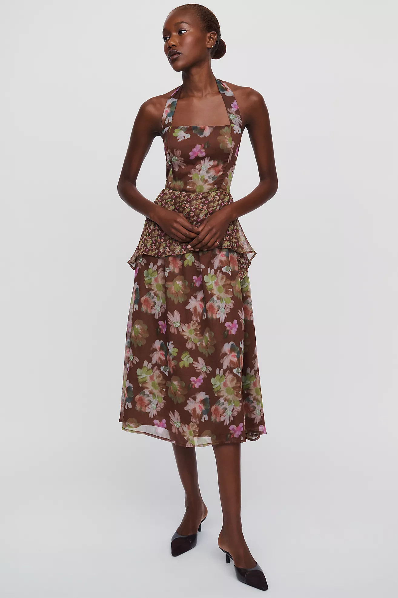 Elevator Disco Scarlet 100% Cotton Midi Dress | Anthropologie (US)