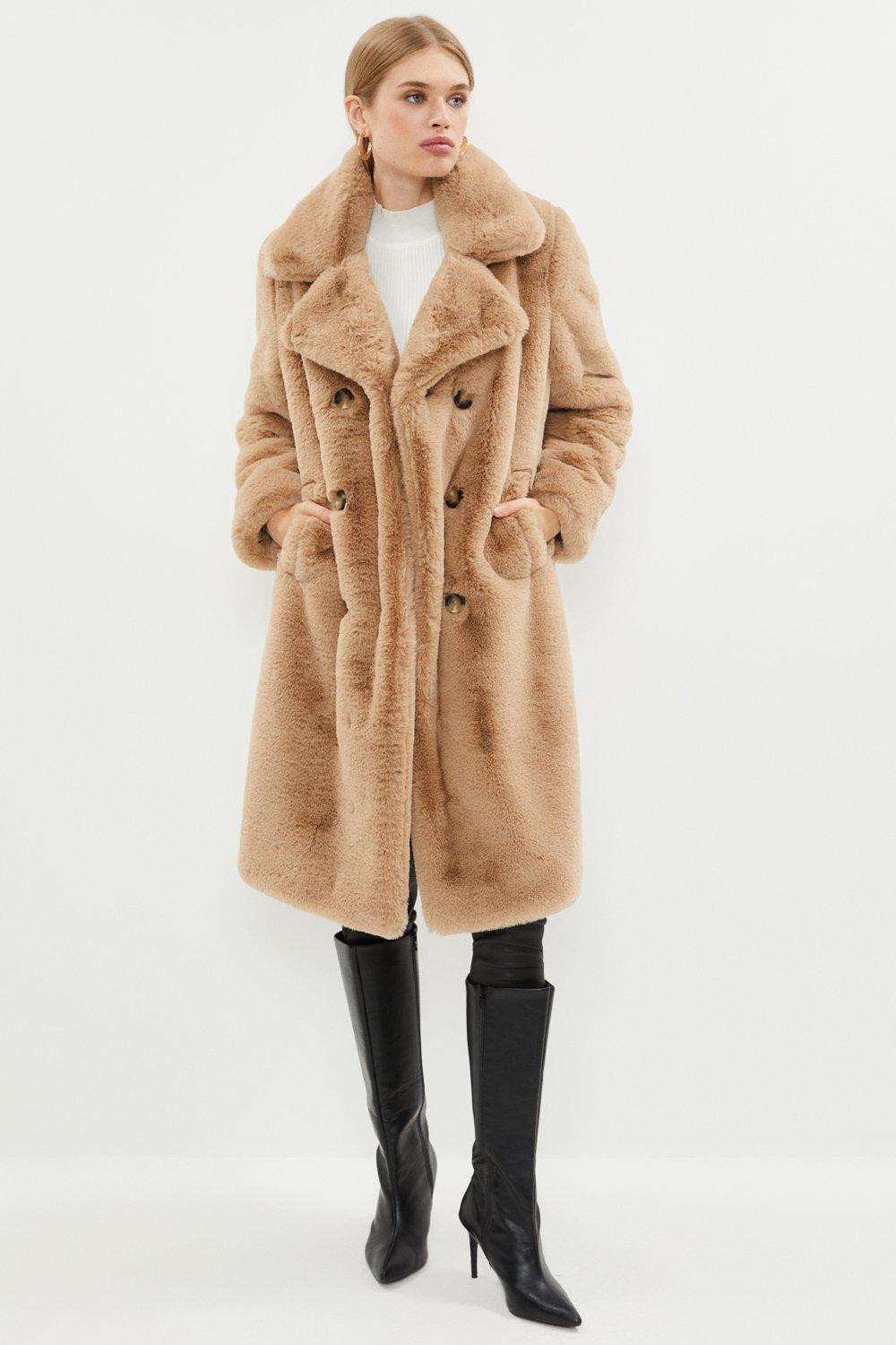 Double Breasted Faux Fur Coat | Coast UK & IE