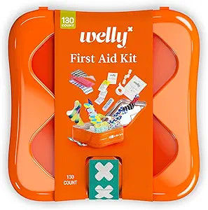 Welly First Aid Kit - Adhesive Flexible Fabric and Waterproof Bandages, Tape Non-Stick Pads, Butt... | Amazon (US)