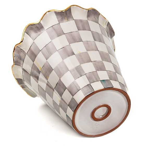 Sterling Check Ceramic Jumbo Garden Pot | MacKenzie-Childs