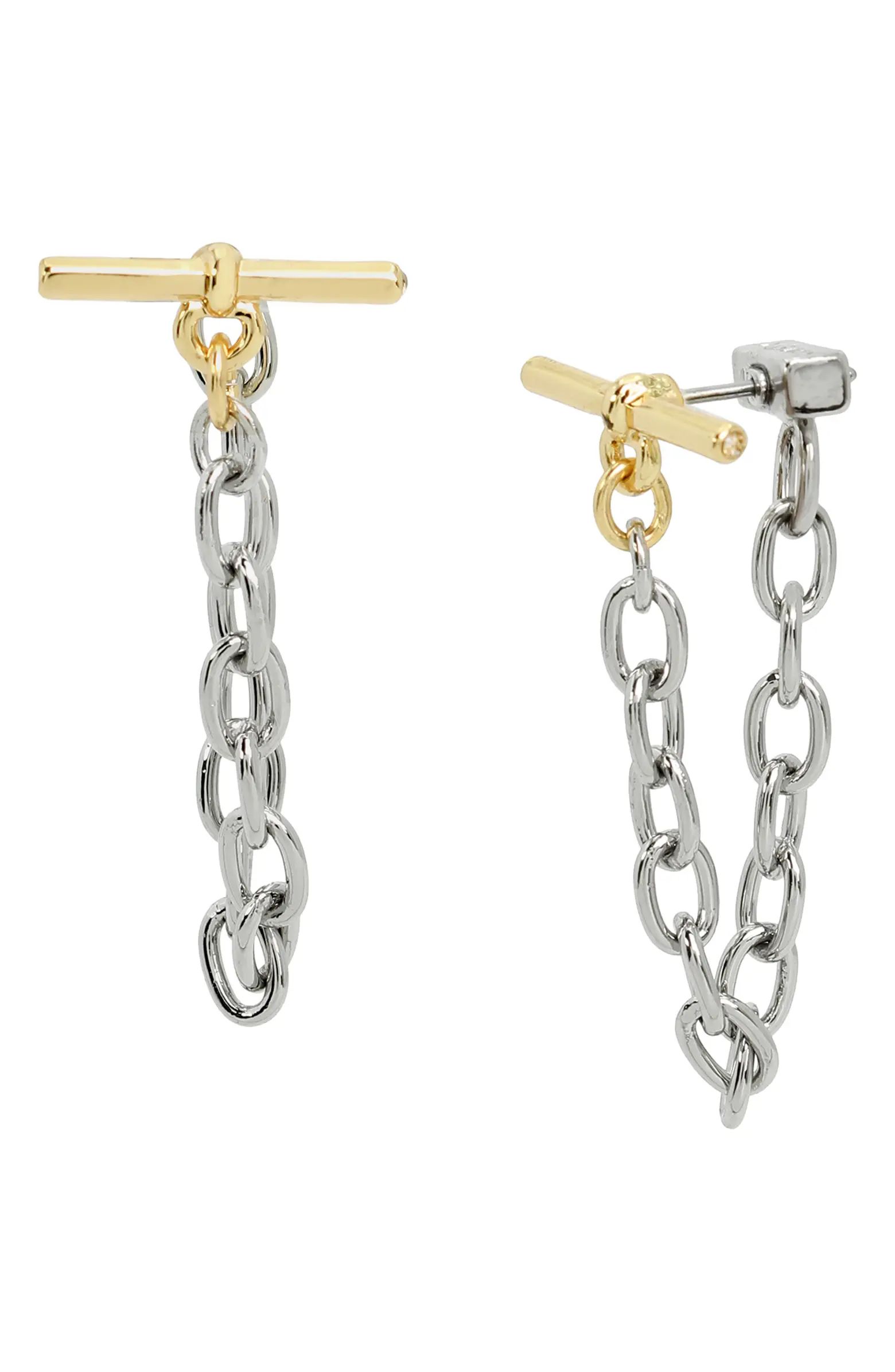 Toggle & Chain Draped Front/Back Earrings | Nordstrom