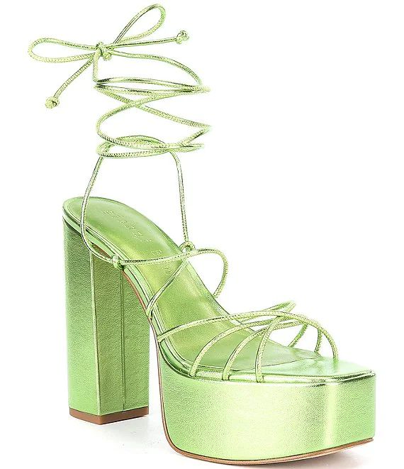 Rixey Leather Platform Ankle Wrap Strappy Sandals | Dillard's