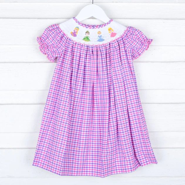 Princess Friends Smocked Pink and Purple Dress | Classic Whimsy