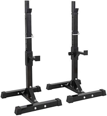 F2C Max Load 550Lbs Pair of Adjustable 40"-66" Squat Rack Sturdy Steel Squat Barbell Free Bench P... | Amazon (US)