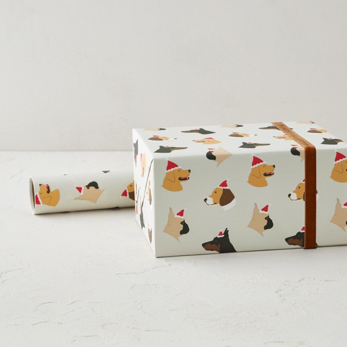 "Christmas Dogs" - Customizable Wrapping Paper in Gray by Marni Cutler Vining. | Minted