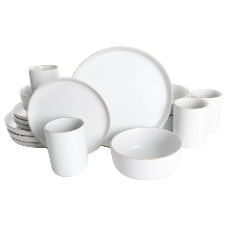 Gap Home 16-Piece Round White Stoneware Dinnerware Set | Walmart (US)