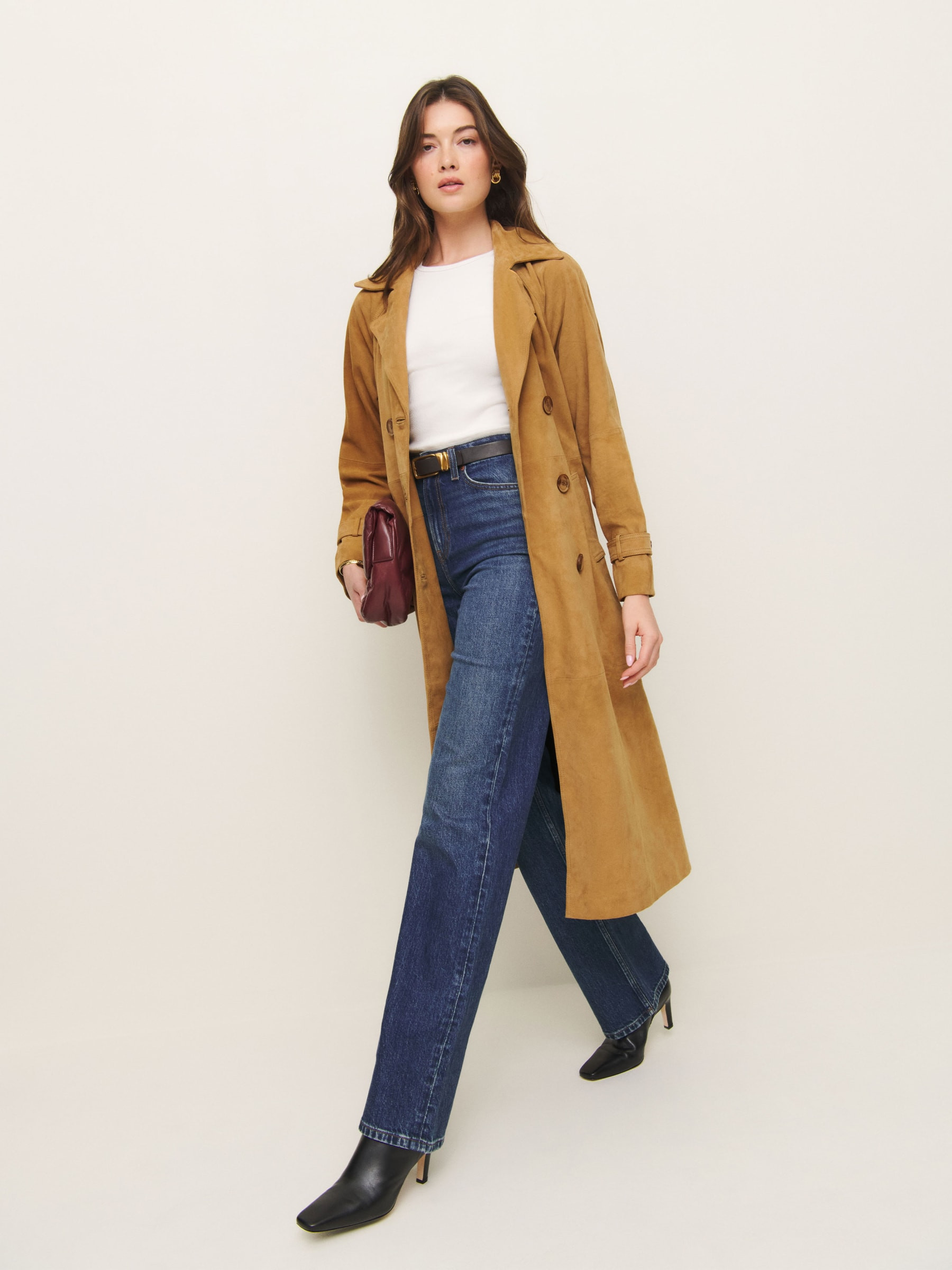 Veda Ashland Leather Trench | Reformation (Global)