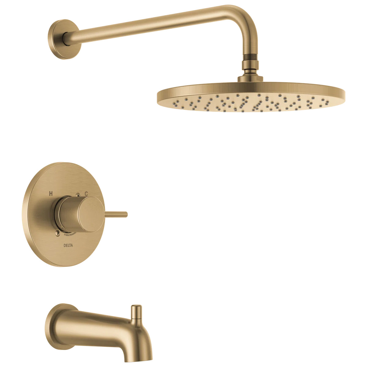 Modern Raincan Round Single-Function Tub and Shower Faucet Set, Valve Trim Kit, Rainfall Shower H... | Wayfair North America