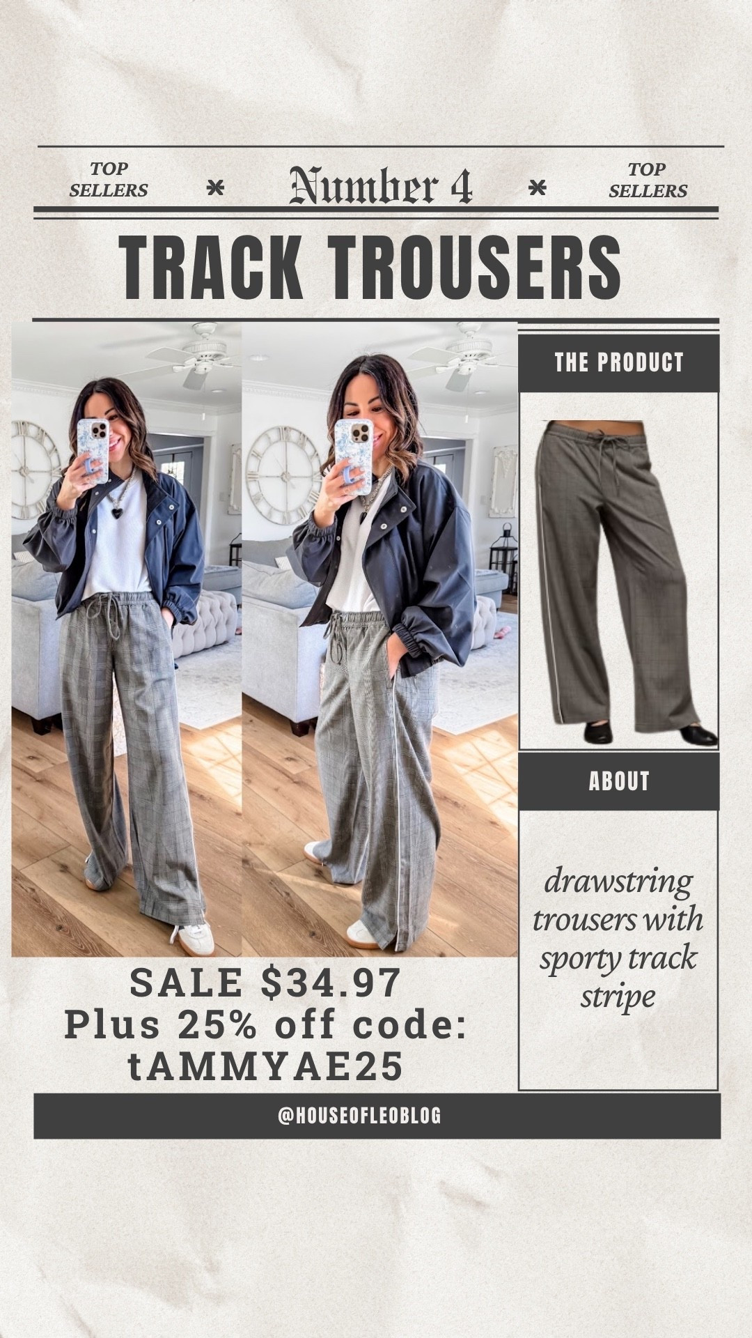Code tammyAE25 at American Eagle. 
Wearing Xs trouser track pants. Small jacket. Trousers.



#LTKOver40 #LTKPetite #LTKSaleAlert