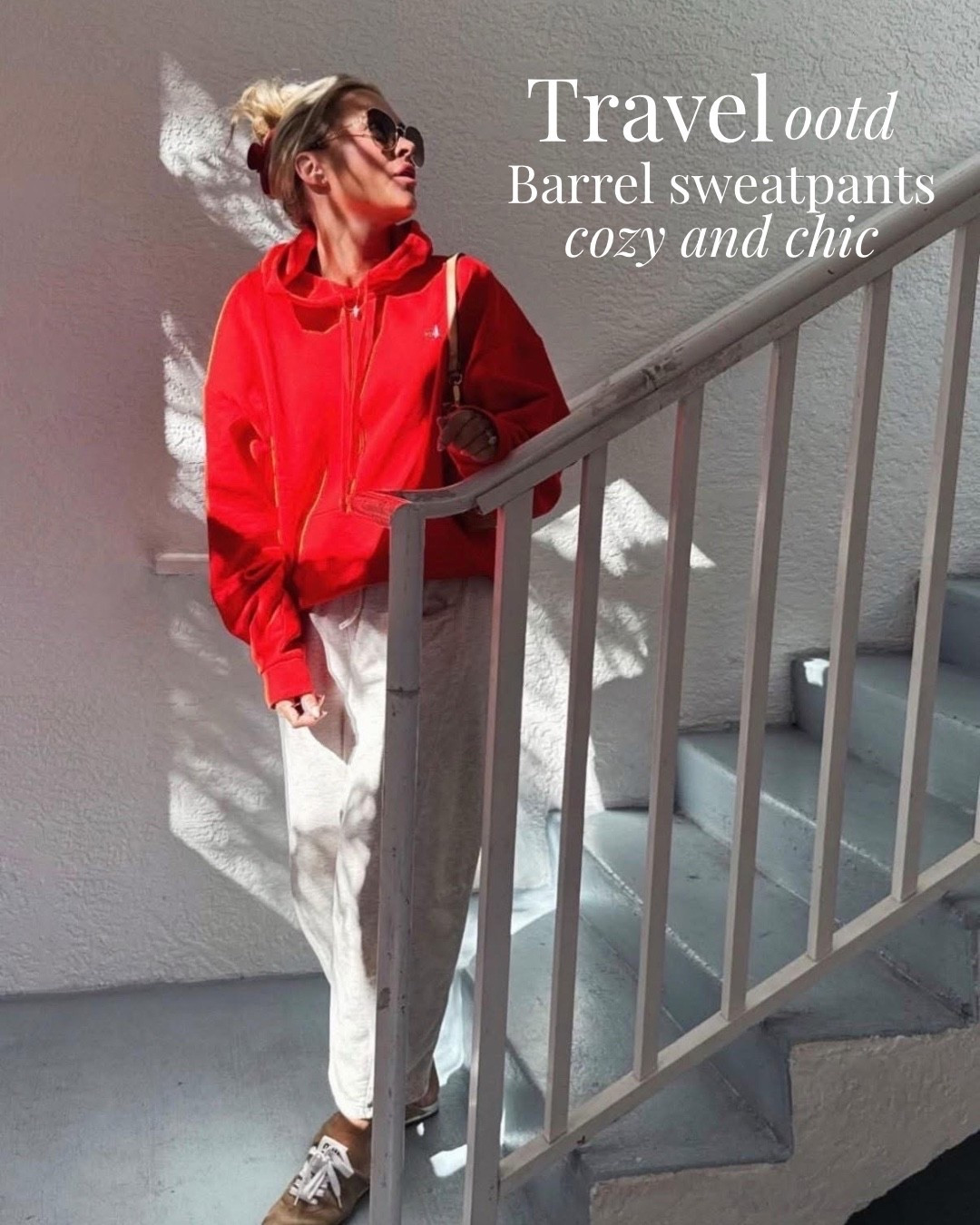 Best seller OOTD! My casual cozy look! Wearing a medium in the hoodie and small in the pants. New color drop in yellow❤️😍! 

Casual. Comfy. Alo. Sweats. Travel look. Miu miu. 

#LTKActive #LTKmomlife #LTKOver40