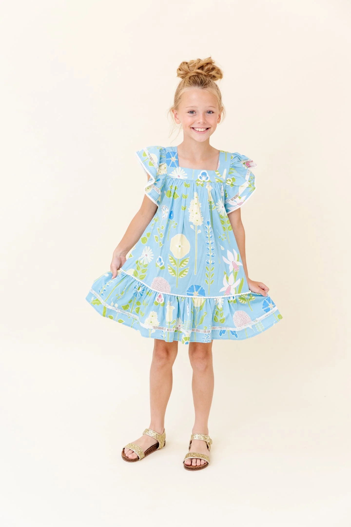 Sheridan French I Spring 2024 I Poppy Dress in Soft Sky Secret Garden | Sheridan French