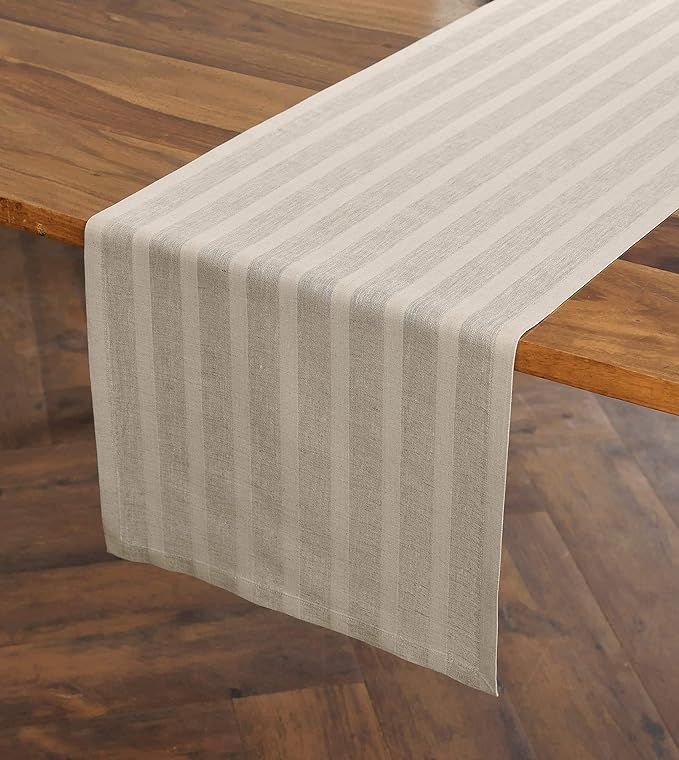 Solino Home Zoe Table Runner – 14 x 108 Inch, Leon Natural – Linen Cotton Natural Fabric Mach... | Amazon (US)