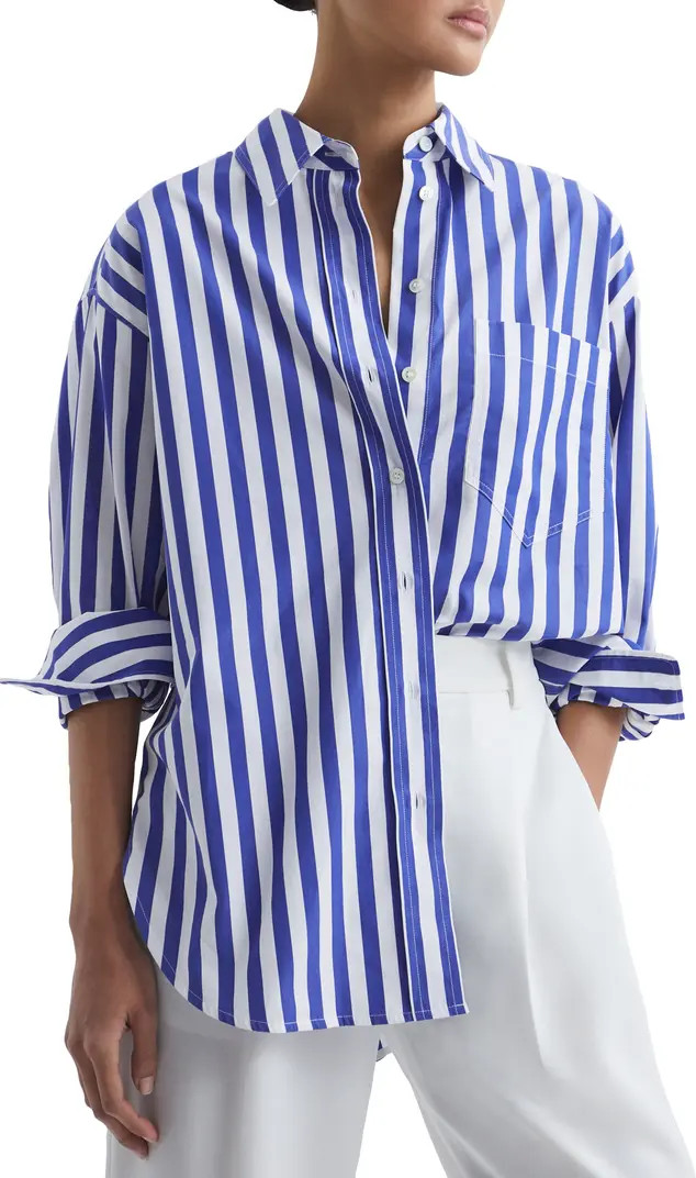 Emma Stripe Oversize Button-Up Shirt | Nordstrom