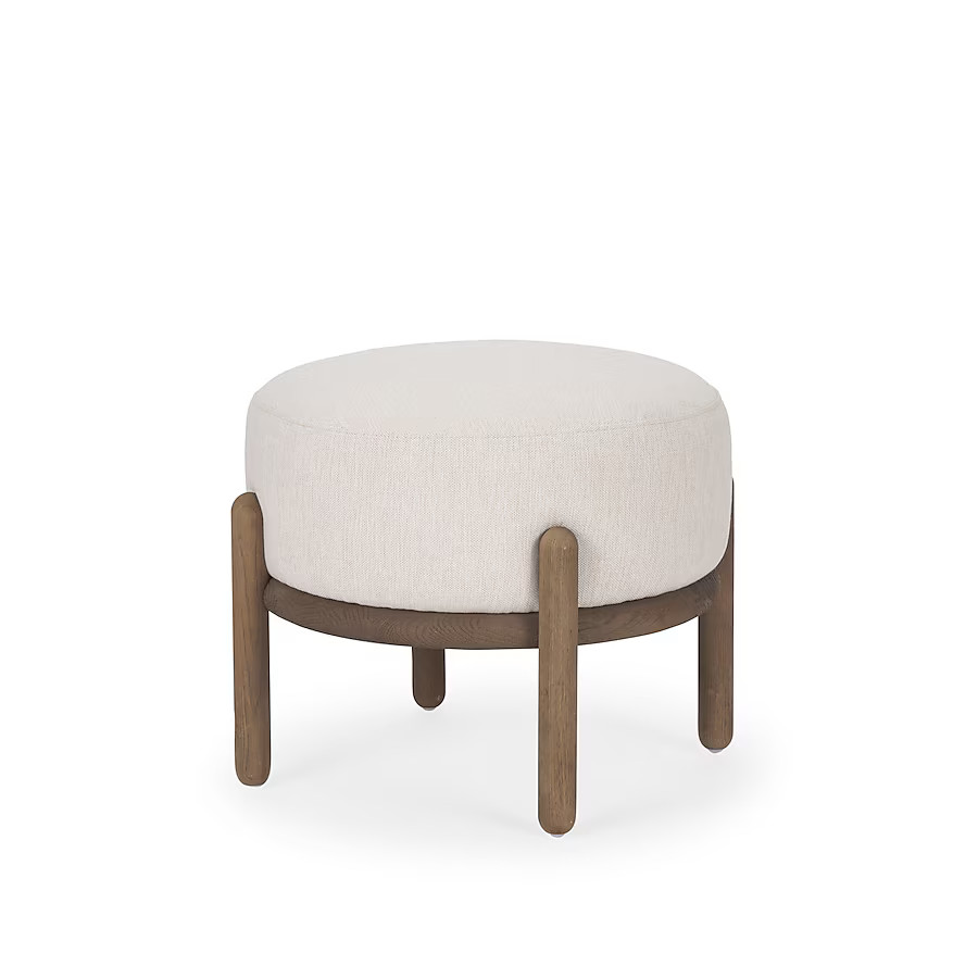 Mercana Scandinavian Cream Round Ottoman | Lowe's