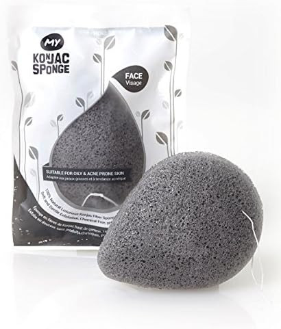 MY Konjac Sponge All Natural Korean Facial Sponge with Activated Bamboo Charcoal. Premium Quality an | Amazon (US)