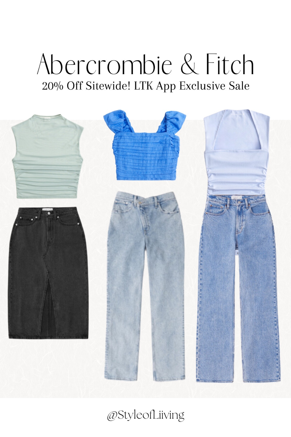 Abercrombie and Fitch sale! 20% off Sitewide LTK app exclusive! Denim jeans, skirts, tank tops, bodysuits. 

#LTKSpringSale #LTKstyletip #LTKsalealert