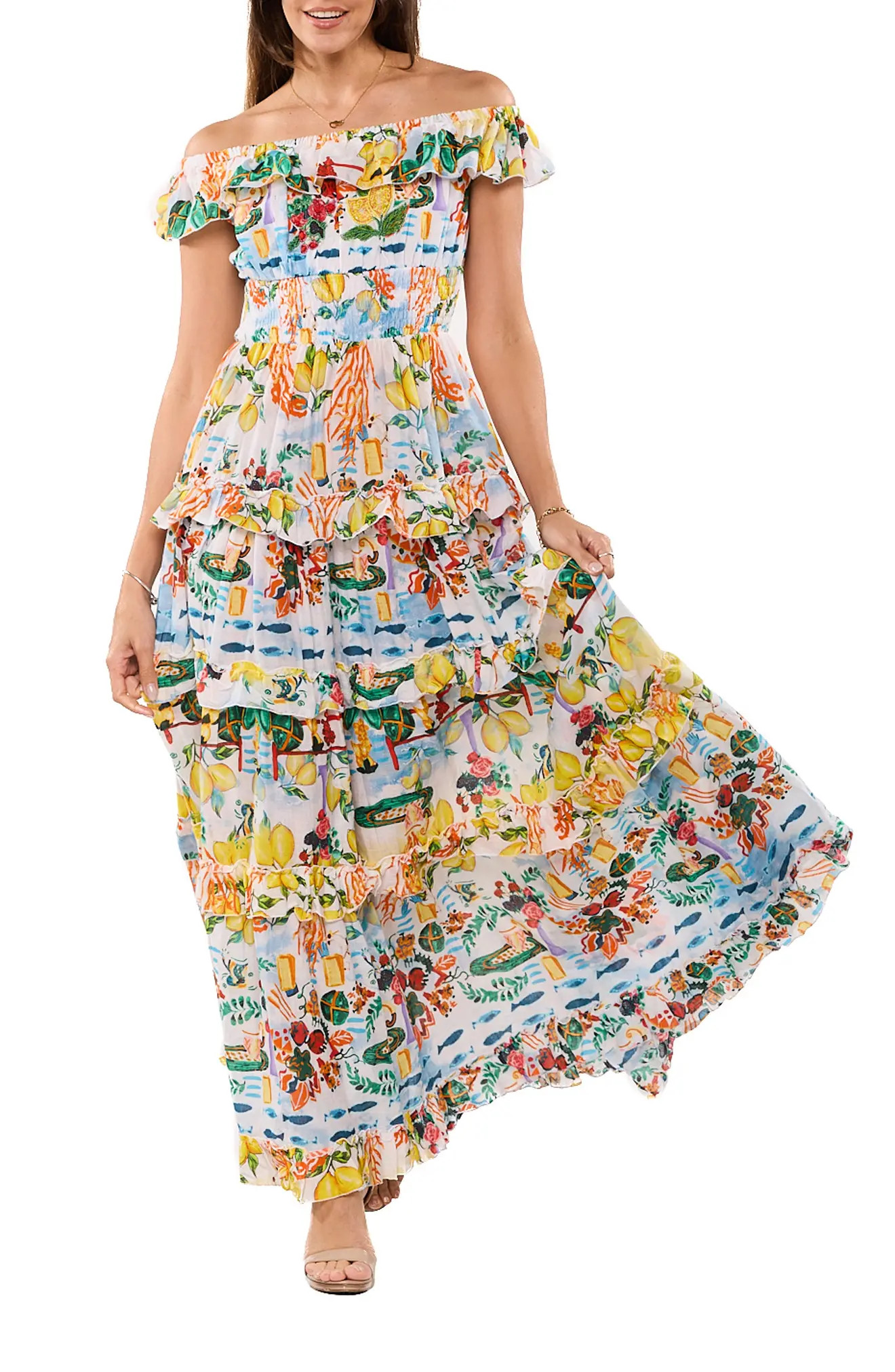 RANEES Off the Shoulder Ruffle Maxi Dress (Women) | Nordstromrack | Nordstrom Rack
