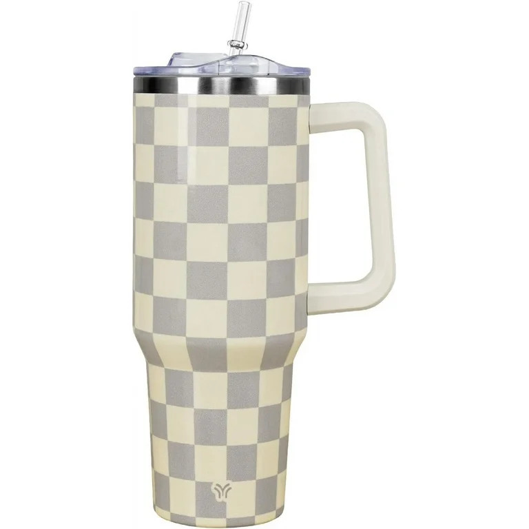 40oz Tumbler with Handle and Straw Lid | Vacuum Insulated Leak Proof Tumbler | Stainless Steel Tr... | Walmart (US)