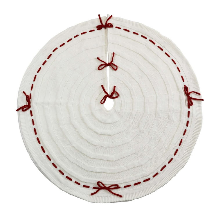 Knit Christmas Tree Skirt, Cream, 48", by Holiday Time | Walmart (US)