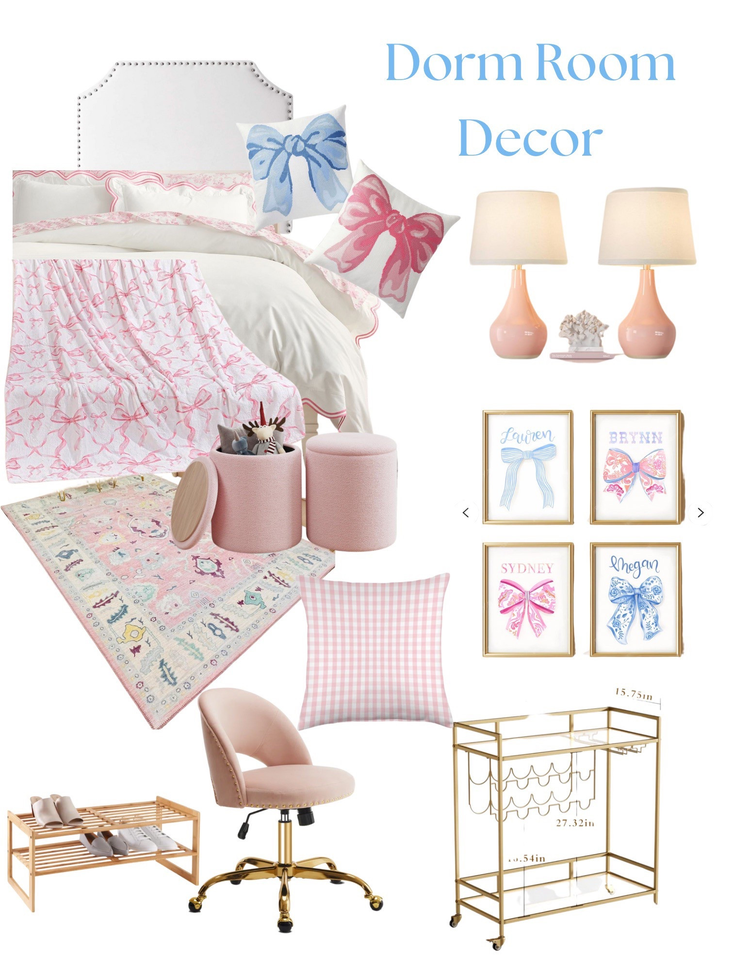 Dorm room decor! 🩵🎀 #dorm #dormroom #dormdecor 

#LTKHome