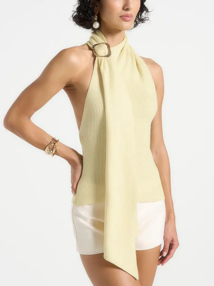 Elodie Knitted Draped Halterneck Top | Nordstrom