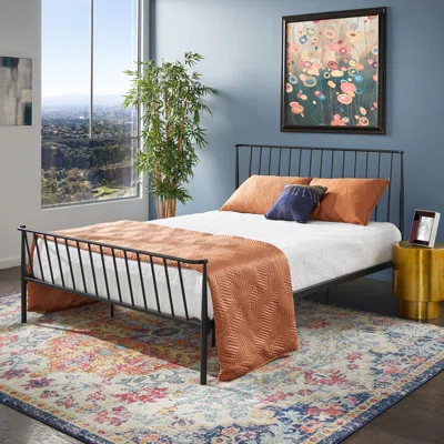 Luling Matte Black Finish Metal Bed - Queen | Wayfair North America