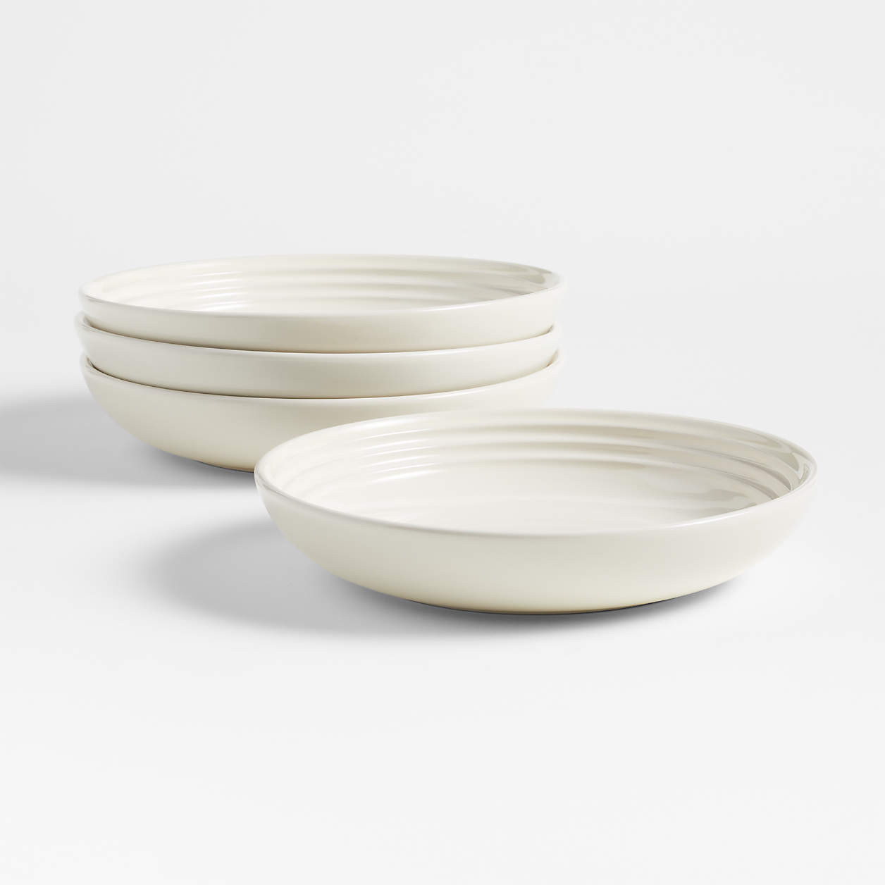 Le Creuset Cream Bowl Plates, Set of 4 + Reviews | Crate & Barrel | Crate & Barrel