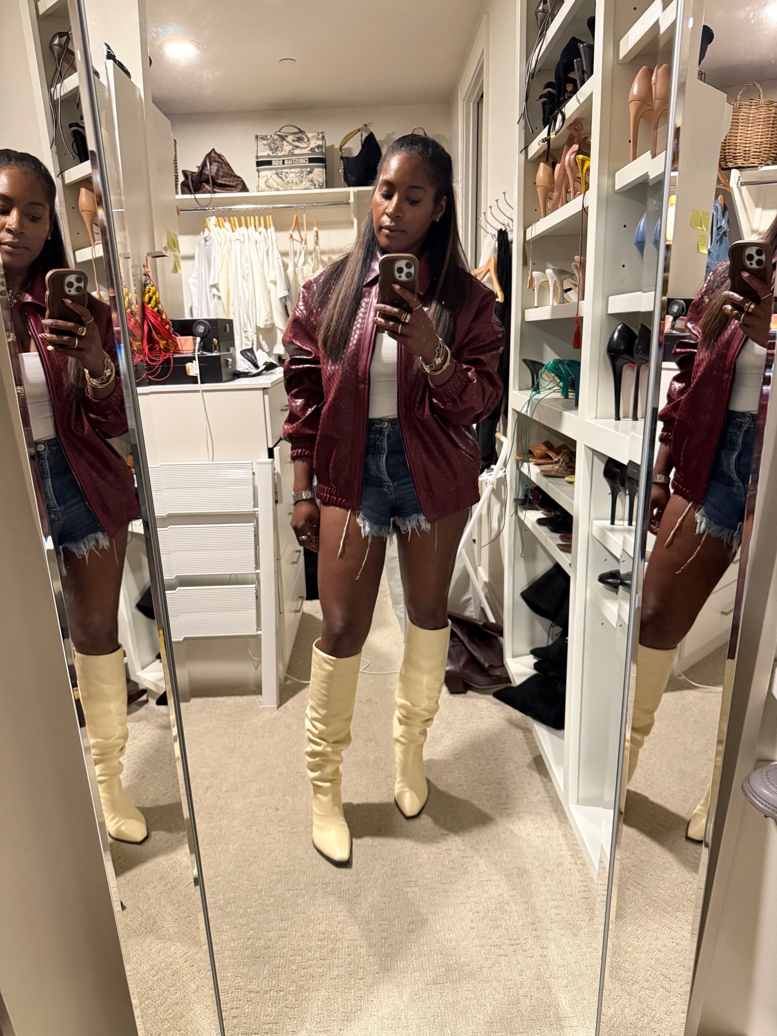 Looking for a Bottega dupe?!
Jacket size M
Bodysuit size M
Shoes size 39.5
Shorts: Zara but N/A

#LTKgrwm #LTKdayinmylife #LTKootd