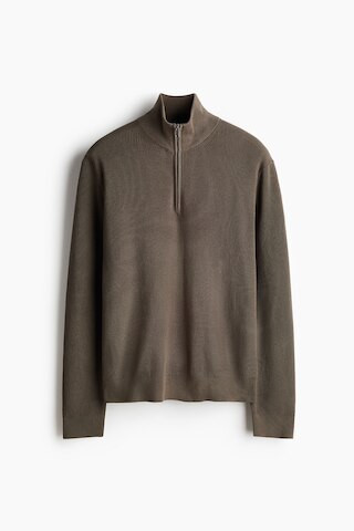 H & M - Regular Fit Zip-top jumper - Dark Mole | H&M (UK, MY, IN, SG, PH, TW, HK)