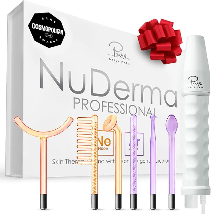 NuDerma Professional Skin Therapy Wand - Portable Skin Therapy Machine with 6 Neon & Argon Wands ... | Amazon (US)