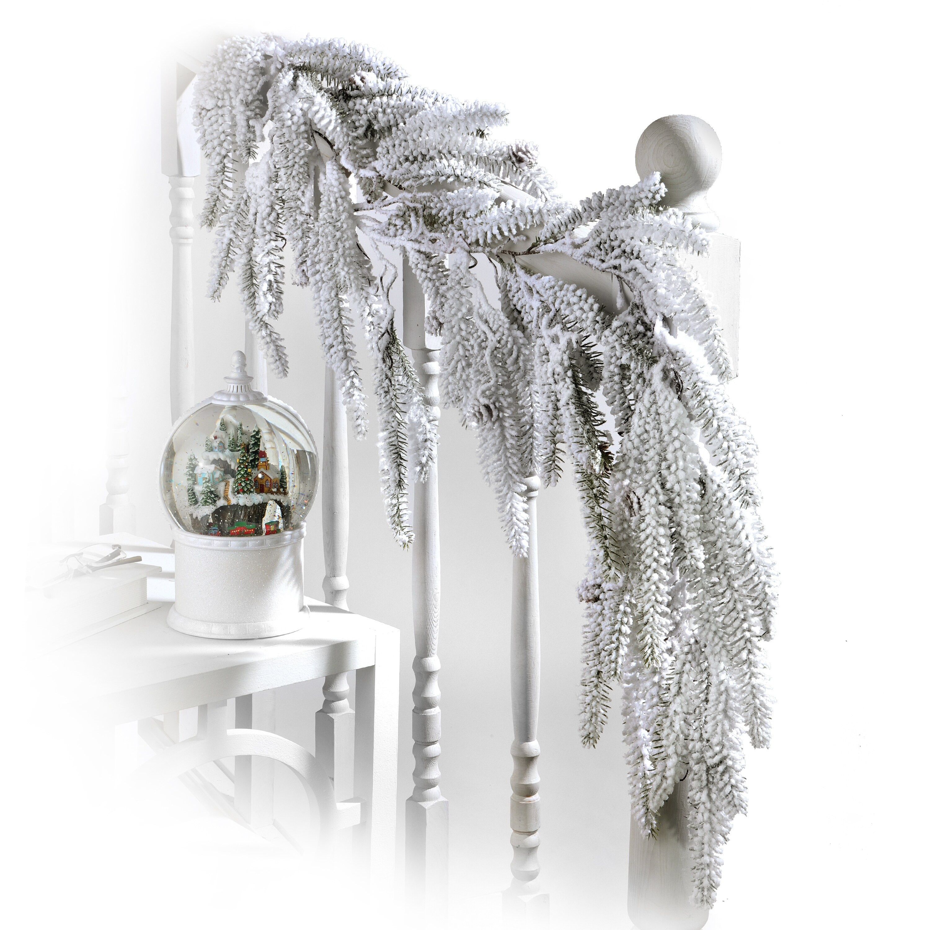 48" Flocked Weeping Noble Fir Garland | Walmart (US)