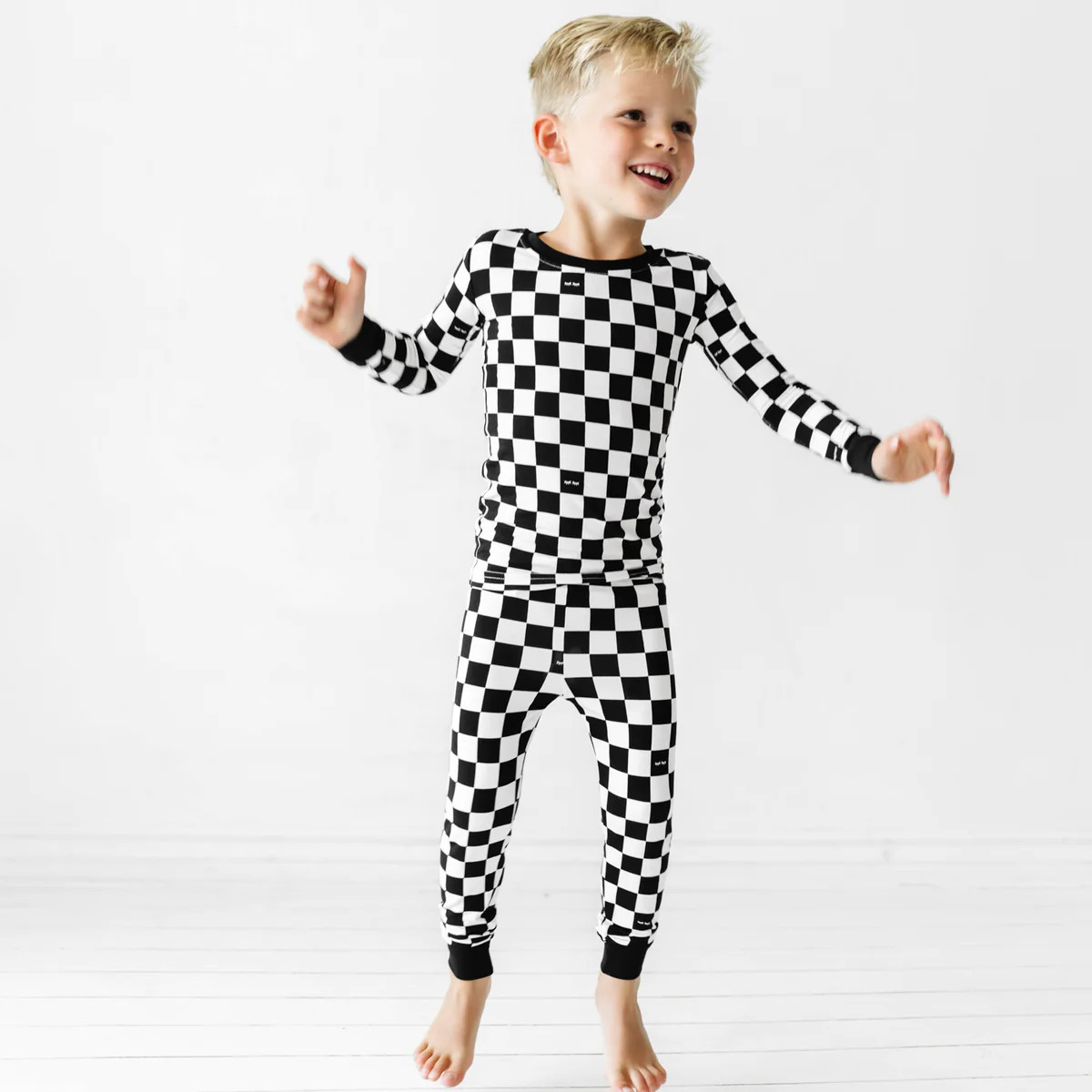 Cool Checks Two-Piece Bamboo Viscose Pajama Set | Little Sleepies