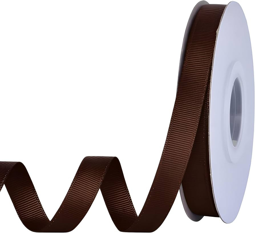 YAMA Brown Grosgrain Ribbon 1/2 Inch Continuous 25 Yards | Amazon (US)