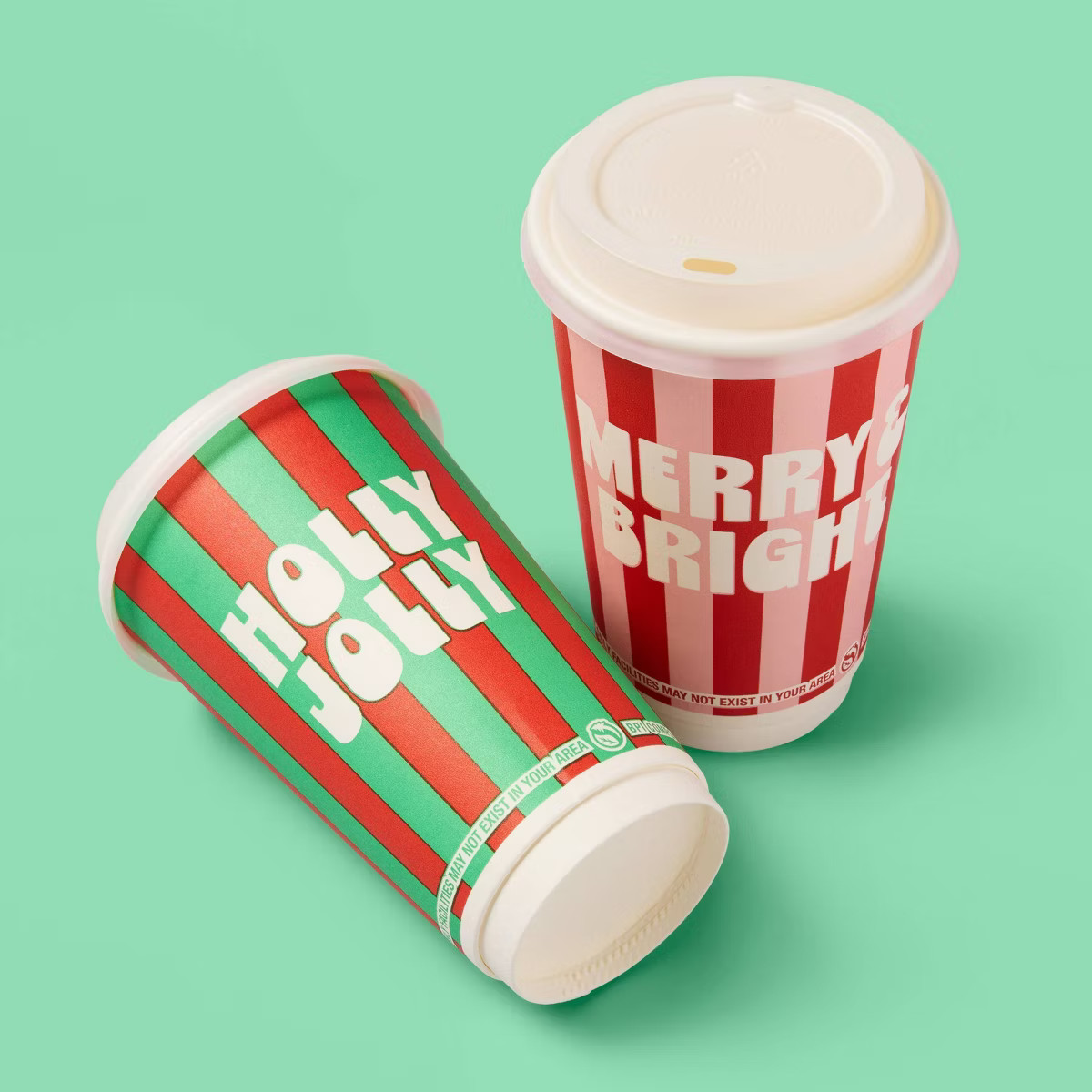 Holiday Disposable Drinkware Hot Cup - Brights Stripe - 16oz/8ct - up&up™ | Target