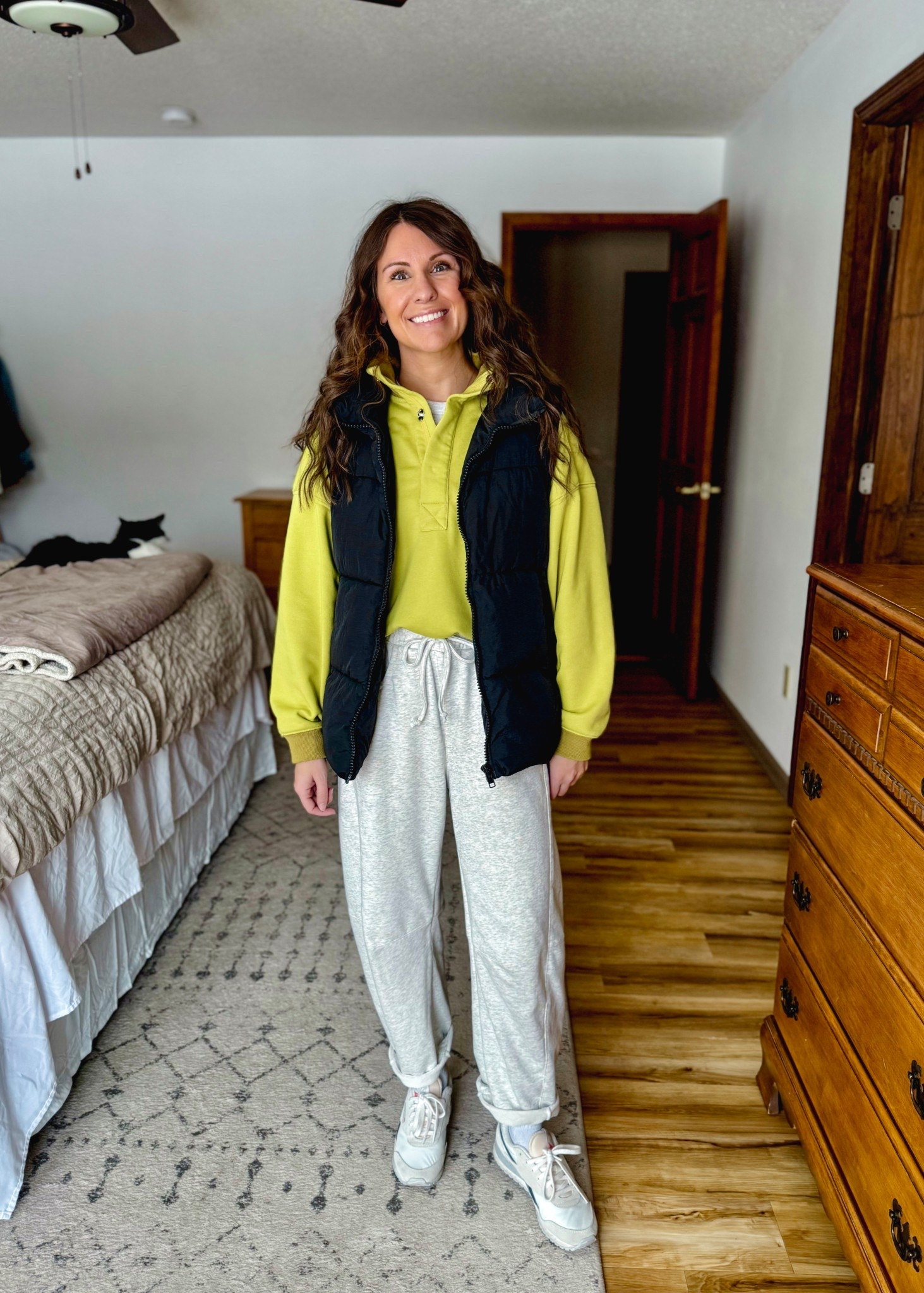 Small in my tee shot, xs in my sweatshirt, xs in my barrel sweatpants and xs in my puffer vest. My sneakers are size 6.5,



#LTKootd #LTKPetite #LTKgrwm