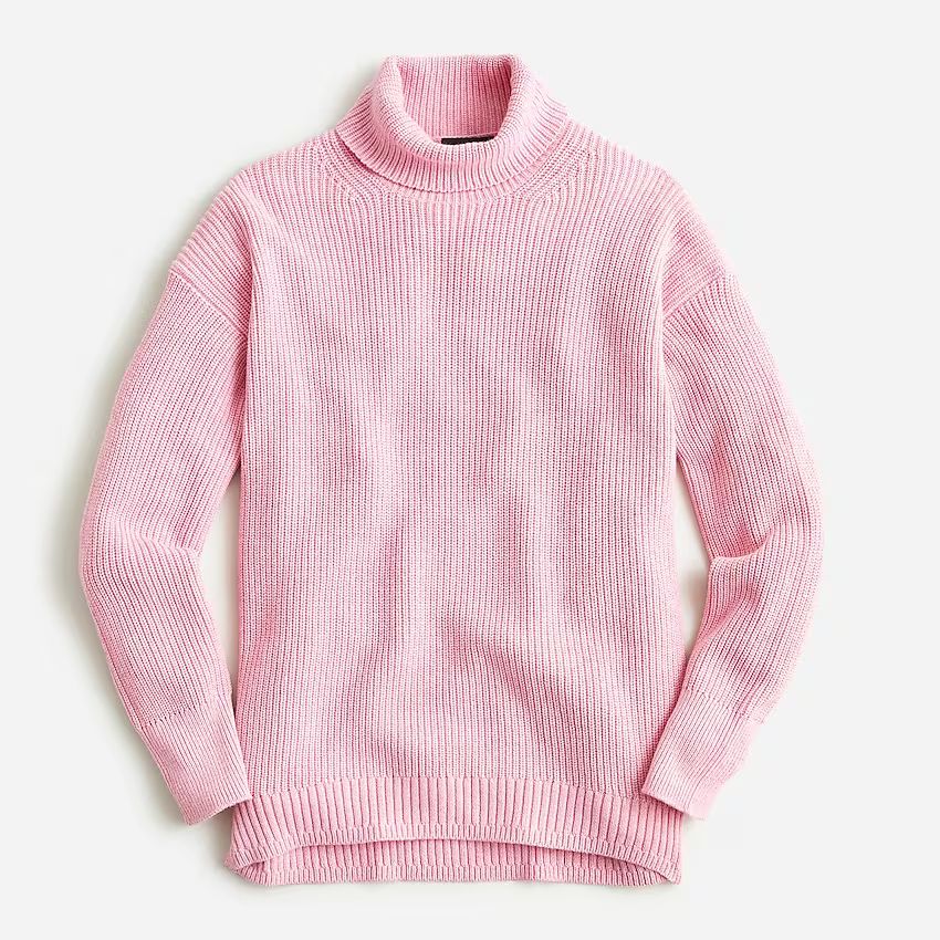 Ribbed cotton-cashmere relaxed turtleneck sweater | J.Crew US