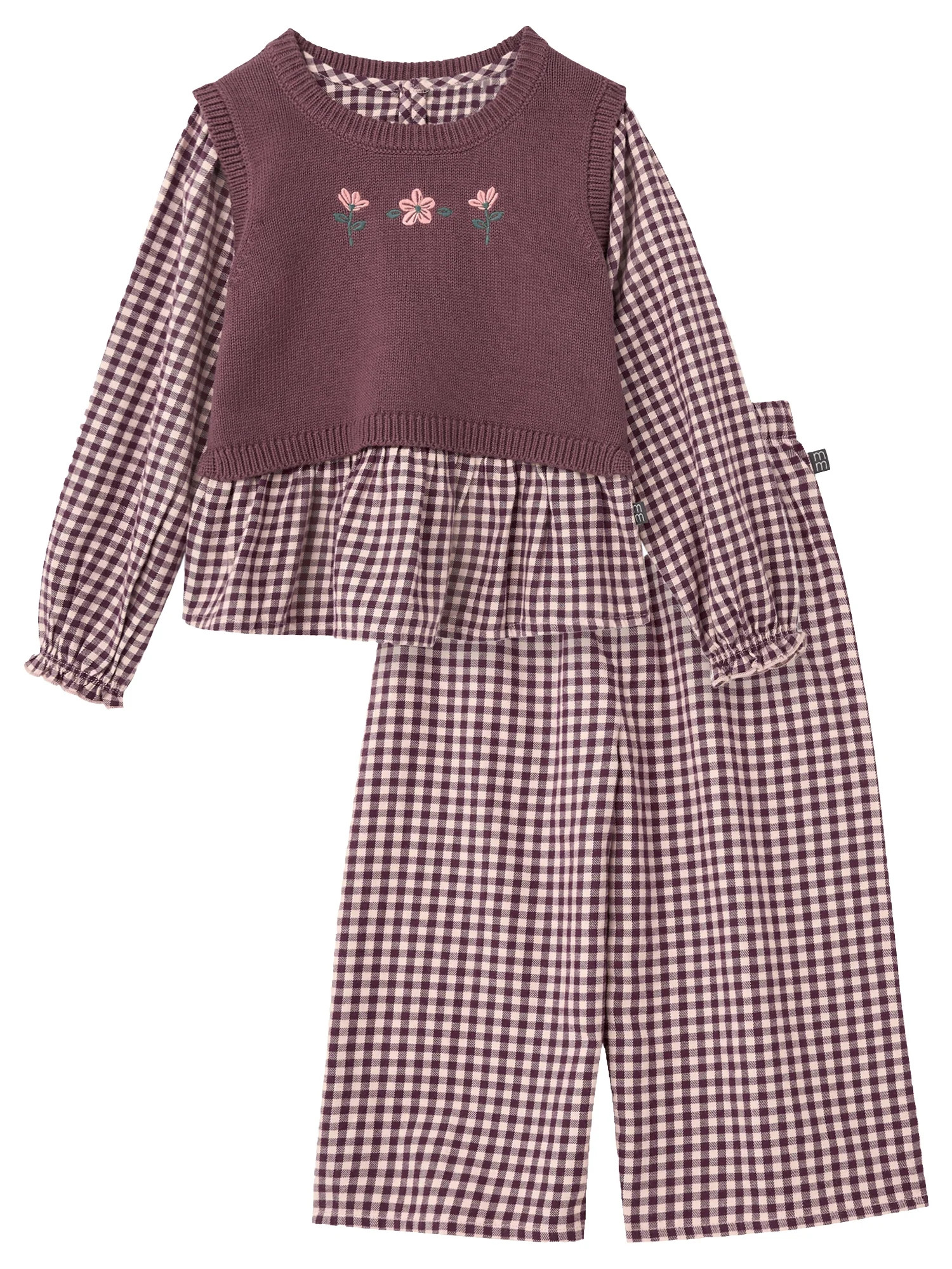 Modern Moments by Gerber Toddler Girl Outfit Set with Sweater Vest, 3-Piece, Sizes 12 Months - 5T | Walmart (US)