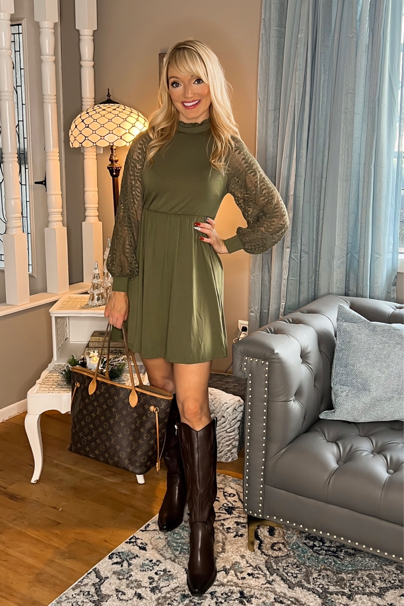 Thanksgiving dinner dress idea - olive green dress - holiday dress - Amazon Fashion - Amazon Finds - cowboy boots 

#LTKHoliday #LTKSeasonal #LTKunder50