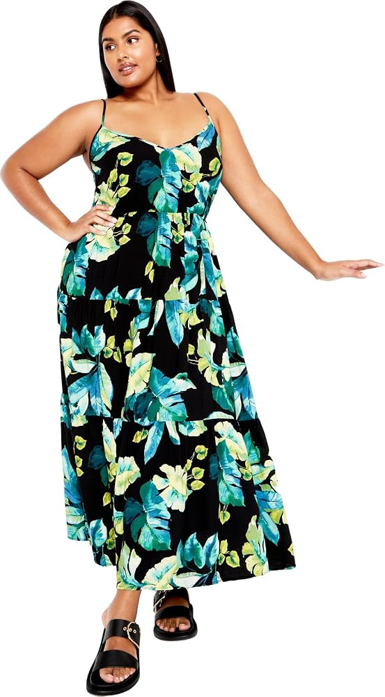 City Chic Women's Plus Size Oasis Print Maxi Dress | Amazon (US)