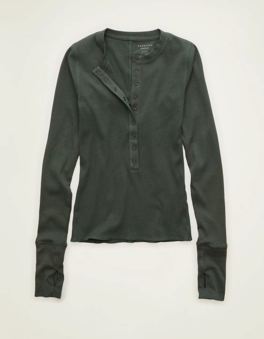 30-50% off AE & Aerie AE Long-Sleeve Henley T-Shirt | American Eagle Outfitters (US & CA)