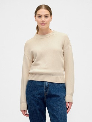 Relaxed Cropped Crewneck Sweater | Gap Factory