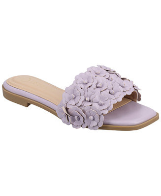Women's Azalea Floral Slide Flat Sandals | Macy's