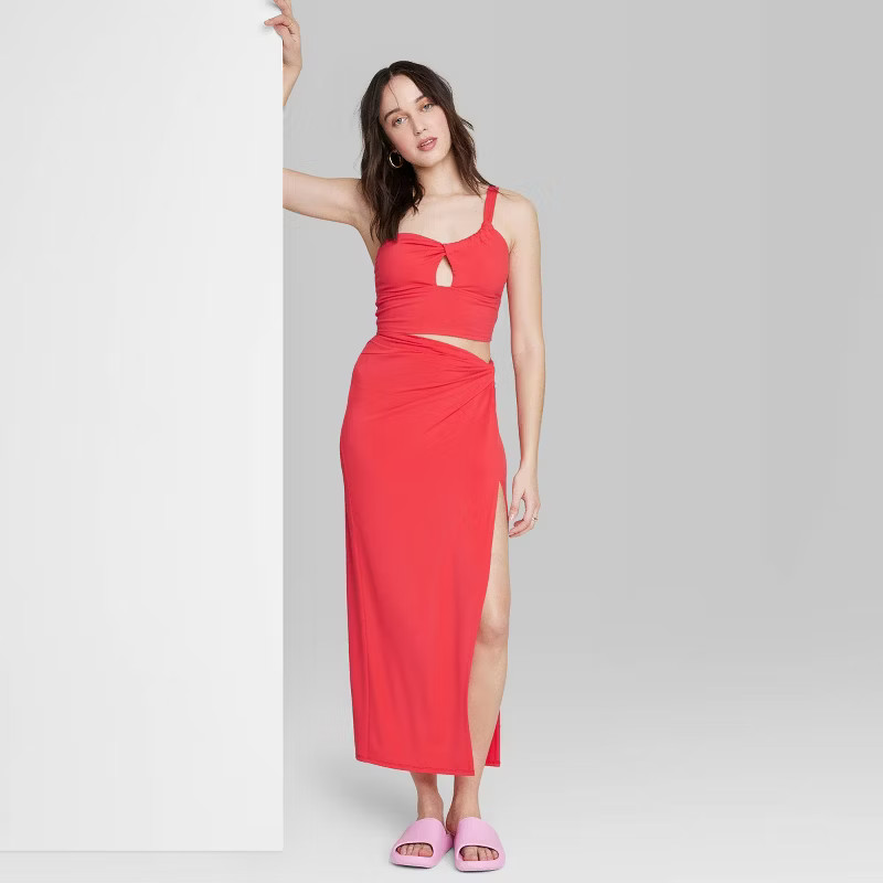 Women's High-Rise Twisted Midi Skirt - Wild Fable™ | Target