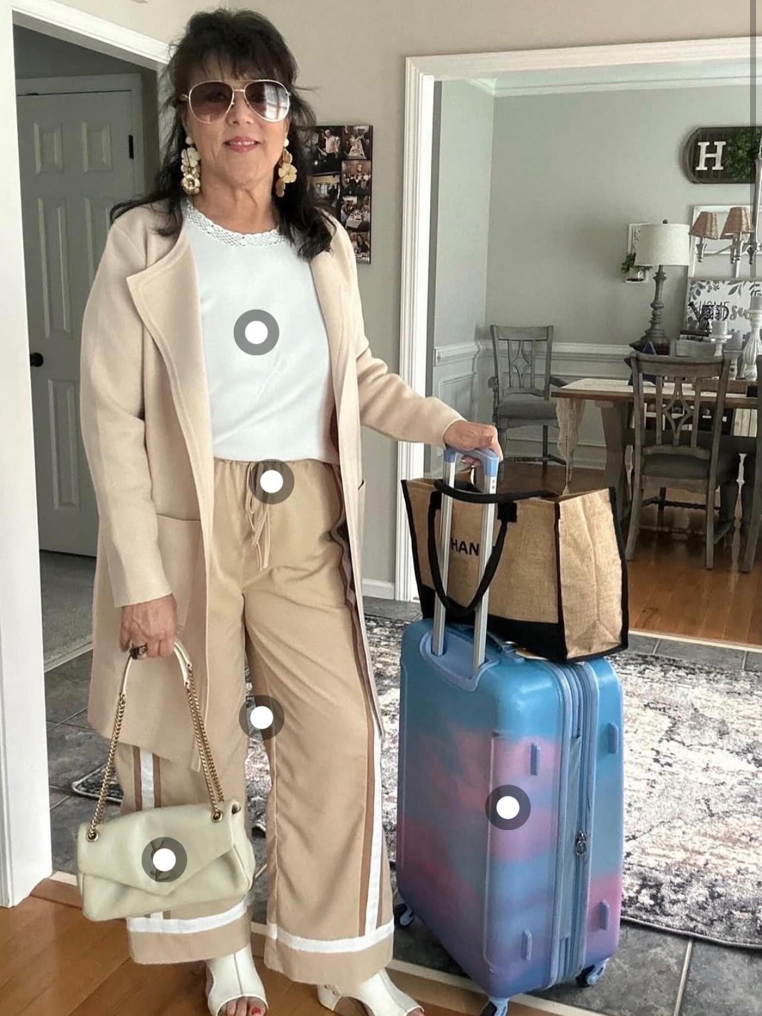 travel must haves!! ✈️
a cute comfy outfit, a great bag, and simple accessories always make traveling easier and classy! what is one thing you always take on every trip?
#travelstyle #midlifefashion #styleover50 #agelessfashion #wearwhatyoulove

#LTKTravel #LTKgrwm #LTKOver40