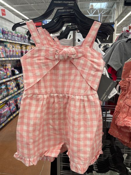 The cutest toddler gingham romper from Walmart! Modern Moments Pink and white bow knot

#LTKbaby #LTKkids