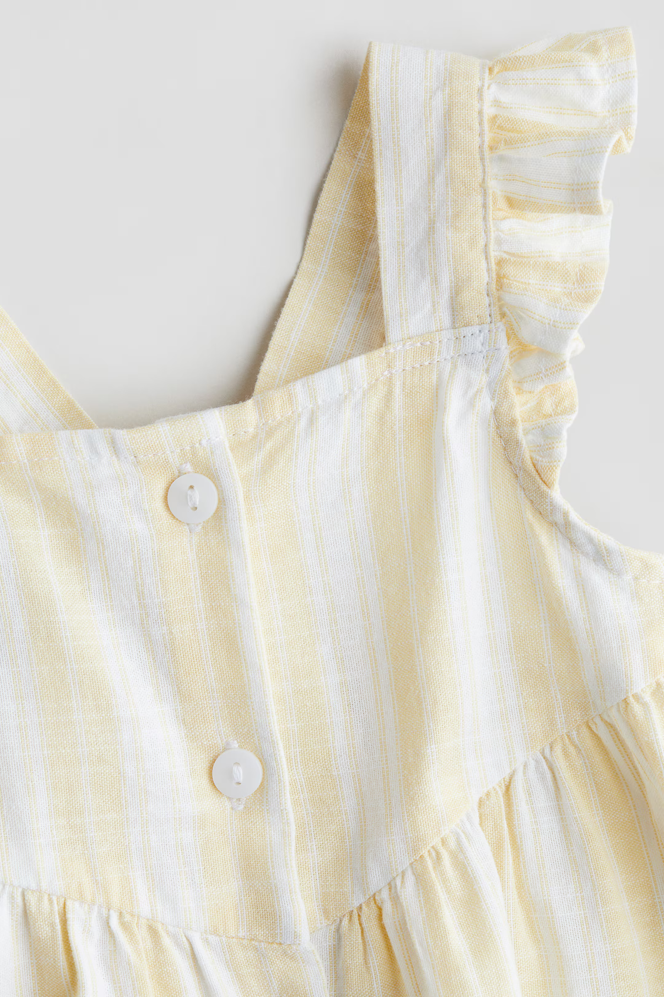 Ruffle-trimmed Cotton Dress - Yellow/striped - Kids | H&M US | H&M (US + CA)