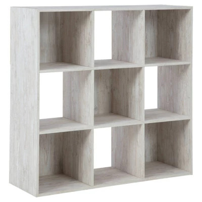 35.43" Paxberry 9 Cube Organizer Whitewash - Signature Design by Ashley | Target